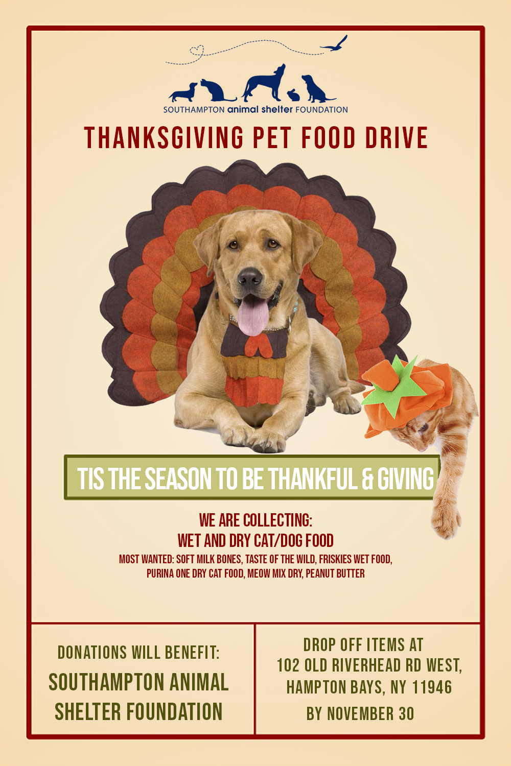 THANKSGIVING PET FOOD DRIVE